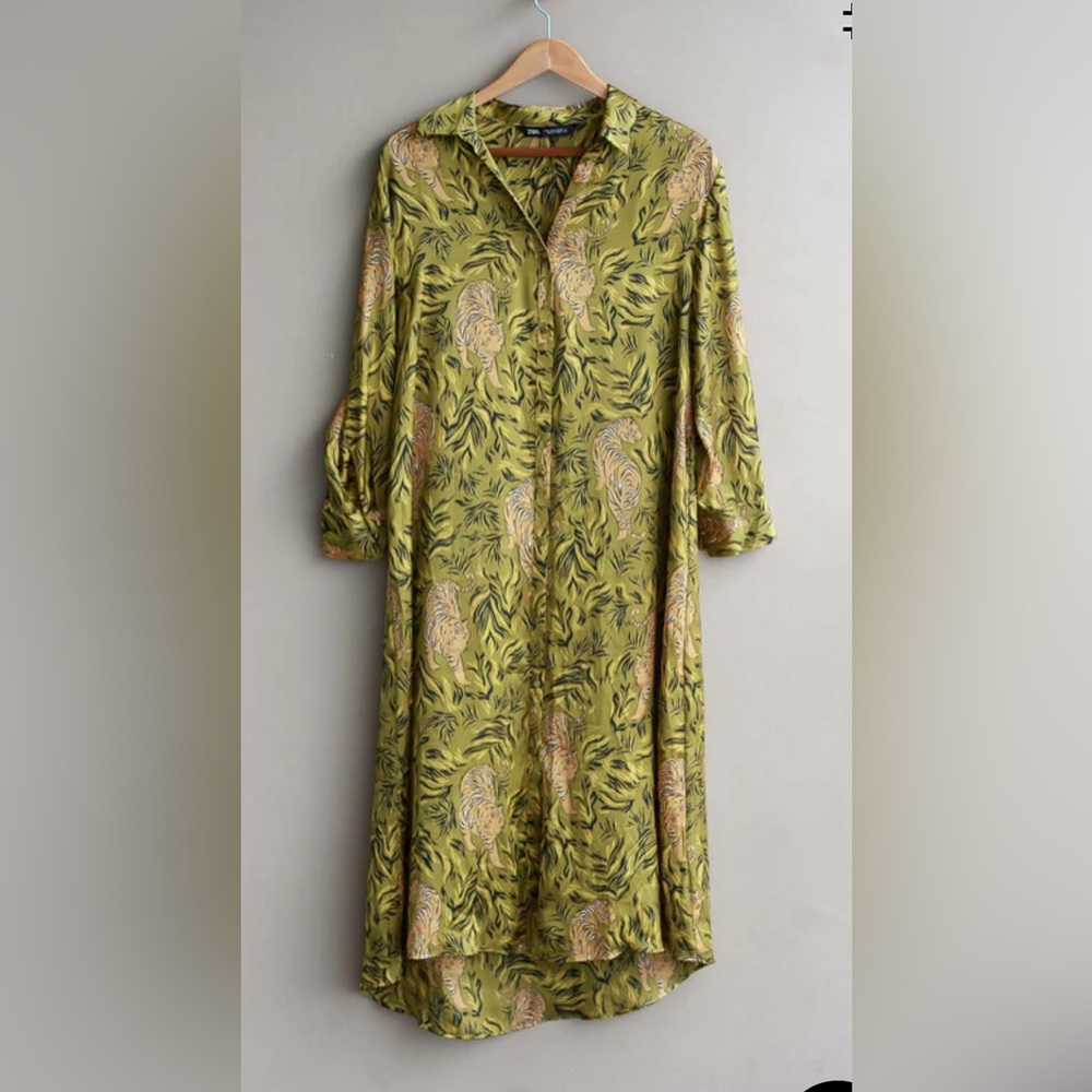 ZARA NEW ANIMAL PRINT MIDI DRESS  SIZE S